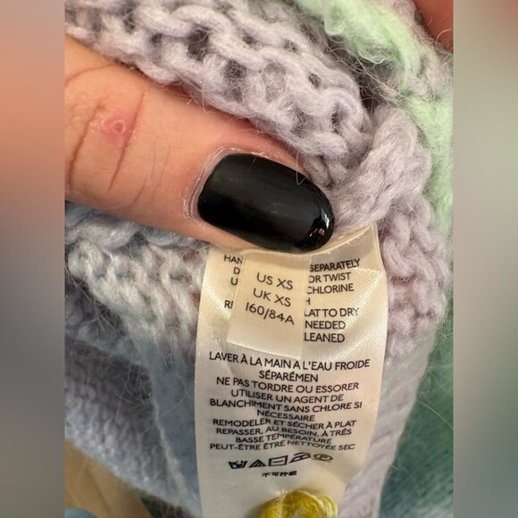 Anthropologie Perri Ombre Tunic Sweater / XSmall / Mint Purple Wool Alpaca Long - Picture 7 of 10